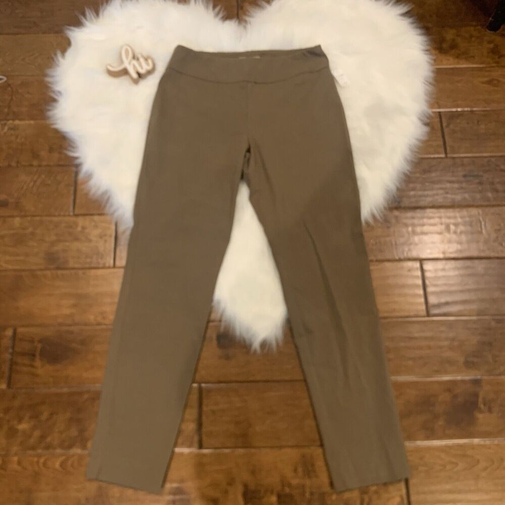 Sharon Young Pants Size 10 Brown Elastic Waist Womens Style 0809PD4 Pull On NWOT